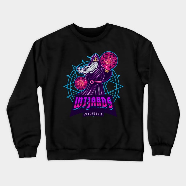 Wizards Fellowship Magic Crewneck Sweatshirt by Tip Top Tee's